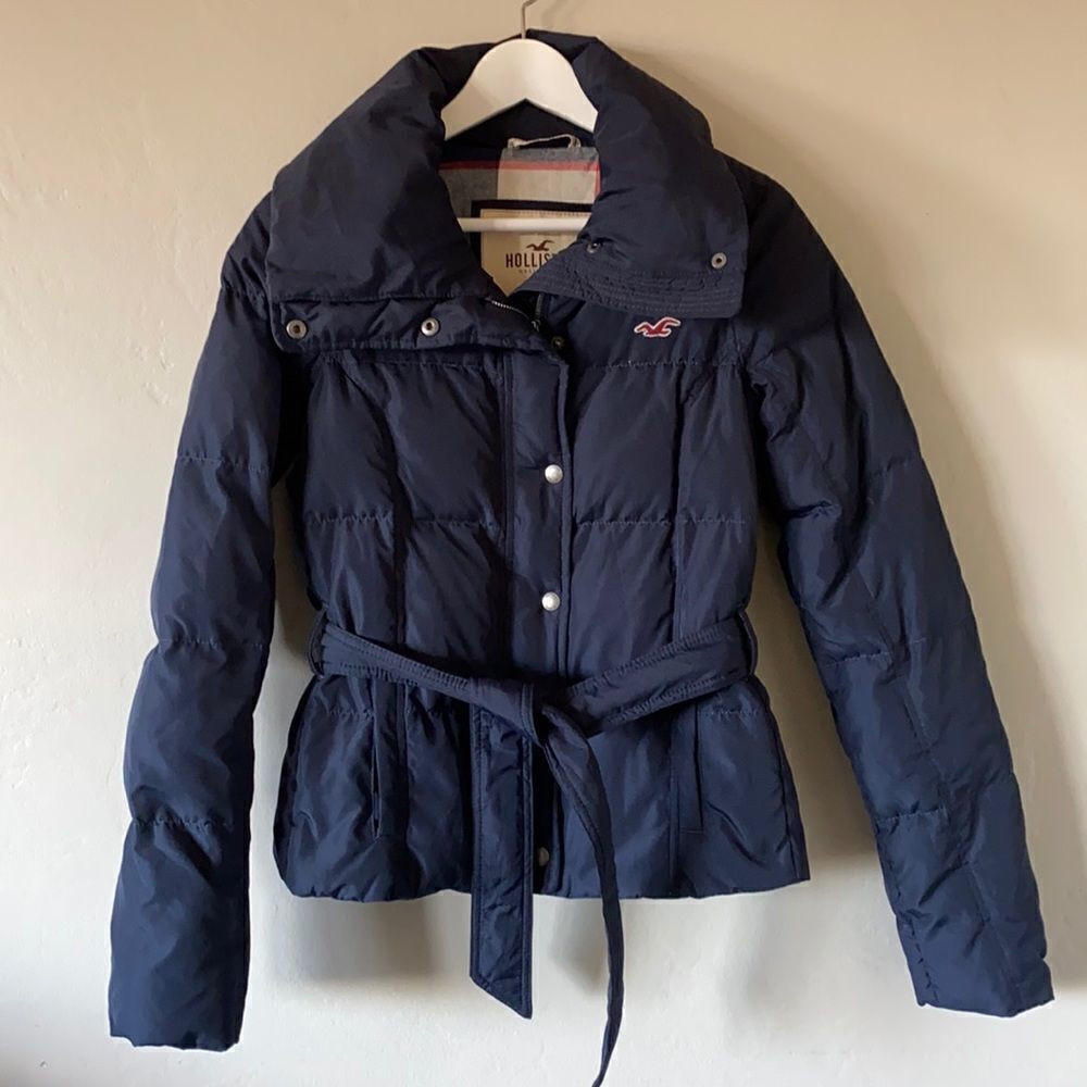 Navy Hollister Down Puffer Jacket